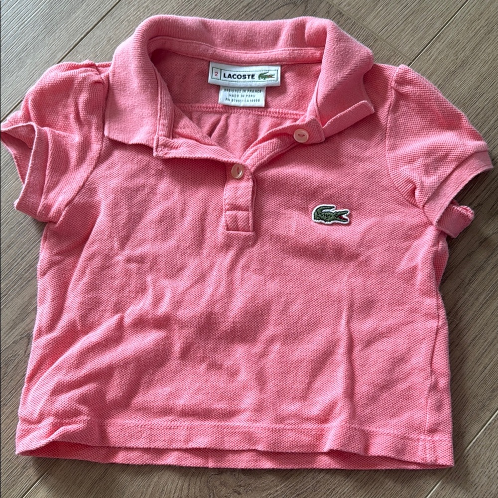Lacoste Kids Polo Shirt in Coral